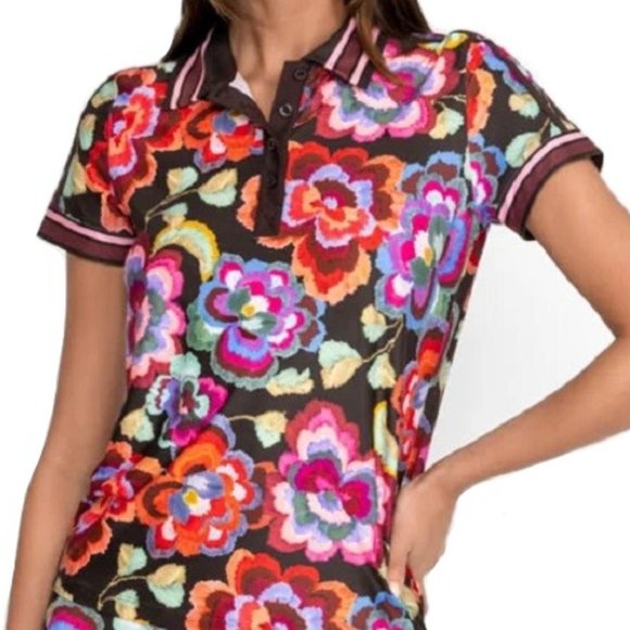 Johnny Was Calanthe Active Polo Tee, Multicolor - A2123-4